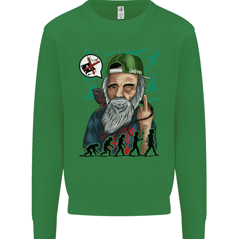 Charles Darwin Evolution Atheist Atheism Kids Sweatshirt Jumper Irish Green