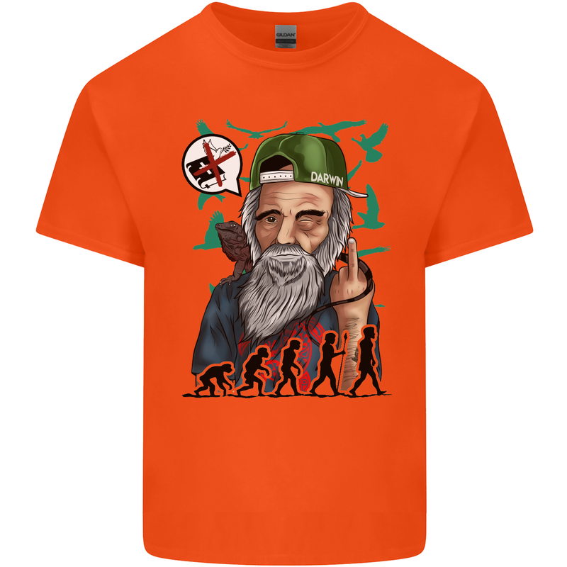 Charles Darwin Evolution Atheist Atheism Kids T-Shirt Childrens Orange