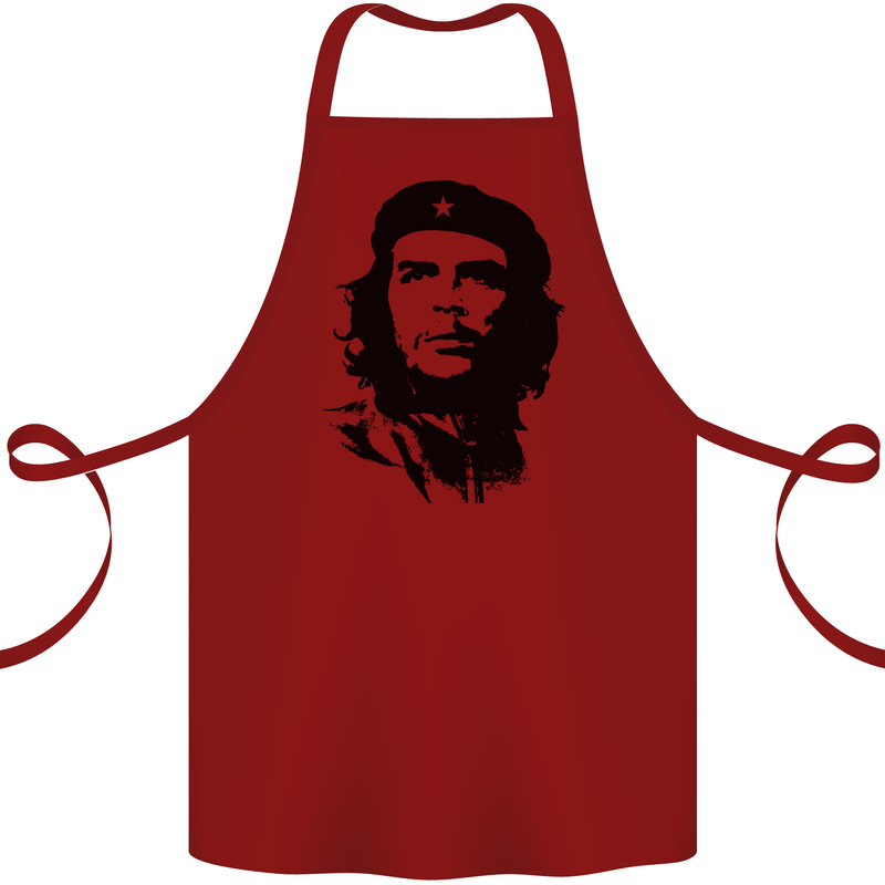 Che Guevara Silhouette Cotton Apron 100% Organic Maroon