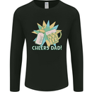 Cheers Dad Beer & Bottle Funny Father's Day Mens Long Sleeve T-Shirt Black