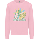 Cheers Dad Beer & Bottle Funny Father's Day Mens Sweatshirt Jumper Light Pink