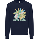 Cheers Dad Beer & Bottle Funny Father's Day Mens Sweatshirt Jumper Navy Blue