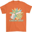 Cheers Dad Beer & Bottle Funny Father's Day Mens T-Shirt Cotton Gildan Orange