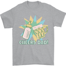 Cheers Dad Beer & Bottle Funny Father's Day Mens T-Shirt Cotton Gildan Sports Grey