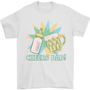 Cheers Dad Beer & Bottle Funny Father's Day Mens T-Shirt Cotton Gildan White