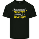 Chemistry Alcohol Is a Solution Funny Mens Cotton T-Shirt Tee Top Black