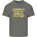 Chemistry Alcohol Is a Solution Funny Mens Cotton T-Shirt Tee Top Charcoal