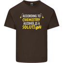 Chemistry Alcohol Is a Solution Funny Mens Cotton T-Shirt Tee Top Dark Chocolate