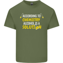 Chemistry Alcohol Is a Solution Funny Mens Cotton T-Shirt Tee Top Military Green