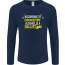 Chemistry Alcohol Is a Solution Funny Mens Long Sleeve T-Shirt Navy Blue