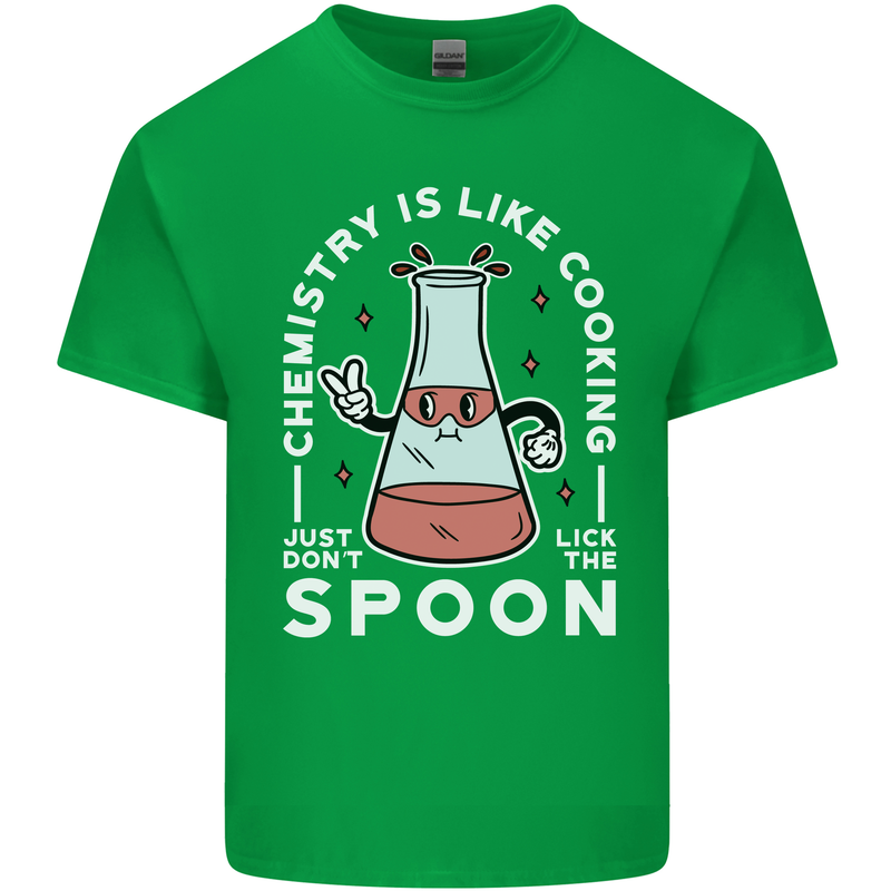 Chemistry is Like Cooking Funny Science Mens Cotton T-Shirt Tee Top Irish Green