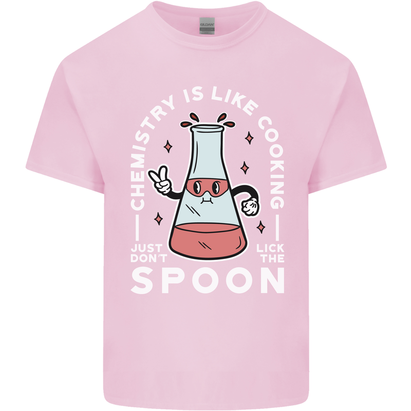 Chemistry is Like Cooking Funny Science Mens Cotton T-Shirt Tee Top Light Pink