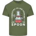 Chemistry is Like Cooking Funny Science Mens Cotton T-Shirt Tee Top Military Green