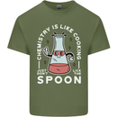 Chemistry is Like Cooking Funny Science Mens Cotton T-Shirt Tee Top Military Green