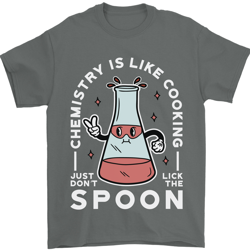 Chemistry is Like Cooking Funny Science Mens T-Shirt Cotton Gildan Charcoal