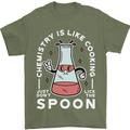 Chemistry is Like Cooking Funny Science Mens T-Shirt Cotton Gildan Military Green