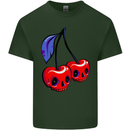 Cherry Skulls Mens Cotton T-Shirt Tee Top Forest Green