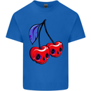 Cherry Skulls Mens Cotton T-Shirt Tee Top Royal Blue
