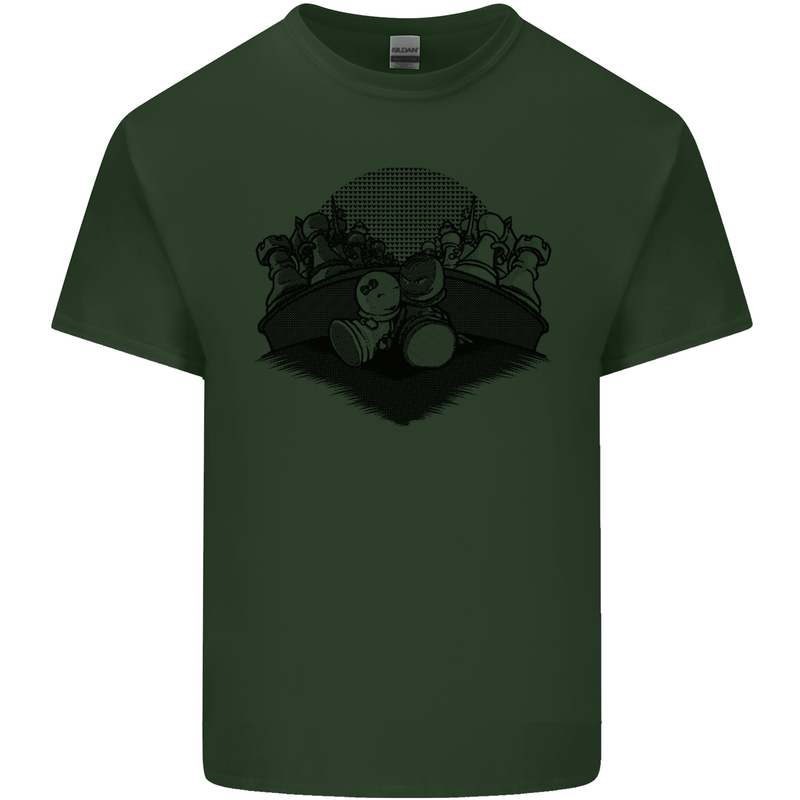 Chess Pieces Player Playing Mens Cotton T-Shirt Tee Top Forest Green