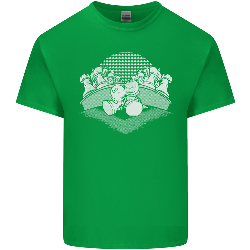 Chess Pieces Player Playing Mens Cotton T-Shirt Tee Top Irish Green