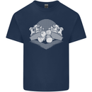 Chess Pieces Player Playing Mens Cotton T-Shirt Tee Top Navy Blue