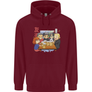Chibi Anime Friends Drinking Beer Childrens Kids Hoodie Maroon