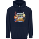 Chibi Anime Friends Drinking Beer Childrens Kids Hoodie Navy Blue