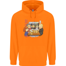 Chibi Anime Friends Drinking Beer Childrens Kids Hoodie Orange