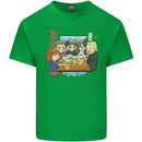 Chibi Anime Friends Drinking Beer Mens Cotton T-Shirt Tee Top Irish Green