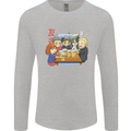 Chibi Anime Friends Drinking Beer Mens Long Sleeve T-Shirt Sports Grey