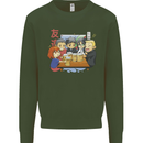 Chibi Anime Friends Drinking Beer Mens Sweatshirt Jumper Forest Green