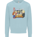 Chibi Anime Friends Drinking Beer Mens Sweatshirt Jumper Light Blue