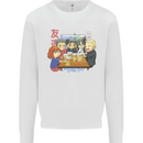 Chibi Anime Friends Drinking Beer Mens Sweatshirt Jumper White