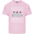 Chillin With My Snowmies Funny Christmas Mens Cotton T-Shirt Tee Top Light Pink