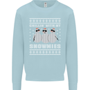 Chillin With My Snowmies Funny Christmas Mens Sweatshirt Jumper Light Blue