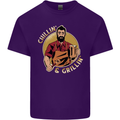 Chillin & Grillin Funny BBQ Beer Camping Mens Cotton T-Shirt Tee Top Purple