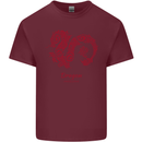 Chinese Zodiac Shengxiao Year of the Dragon Mens Cotton T-Shirt Tee Top Maroon
