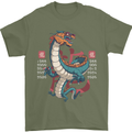 Chinese Zodiac Shengxiao Year of the Dragon Mens T-Shirt Cotton Gildan Military Green