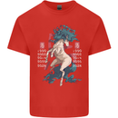 Chinese Zodiac Shengxiao Year of the Horse Mens Cotton T-Shirt Tee Top Red
