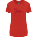 Chinese Zodiac Shengxiao Year of the Horse Womens Wider Cut T-Shirt Red