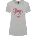 Chinese Zodiac Shengxiao Year of the Horse Womens Wider Cut T-Shirt Sports Grey