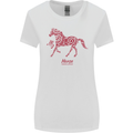 Chinese Zodiac Shengxiao Year of the Horse Womens Wider Cut T-Shirt White