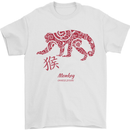Chinese Zodiac Shengxiao Year of the Monkey Mens T-Shirt Cotton Gildan White