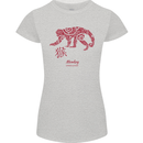 Chinese Zodiac Shengxiao Year of the Monkey Womens Petite Cut T-Shirt Sports Grey