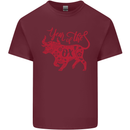 Chinese Zodiac Shengxiao Year of the Ox Mens Cotton T-Shirt Tee Top Maroon