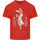 Chinese Zodiac Shengxiao Year of the Rabbit Mens Cotton T-Shirt Tee Top Red