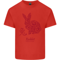 Chinese Zodiac Shengxiao Year of the Rabbit Mens Cotton T-Shirt Tee Top Red