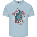 Chinese Zodiac Shengxiao Year of the Rat Mens Cotton T-Shirt Tee Top Light Blue