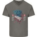 Chinese Zodiac Year of the Rooster Mens V-Neck Cotton T-Shirt Charcoal