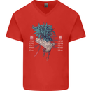 Chinese Zodiac Year of the Rooster Mens V-Neck Cotton T-Shirt Red